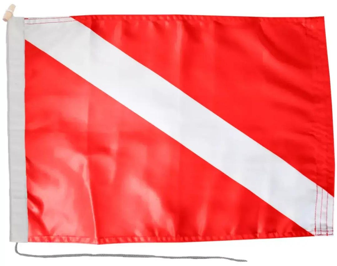 Diver Down Diving Boat Flag With Rope and Toggle - Exclusive to ...