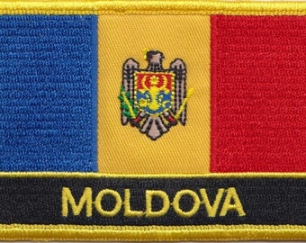 Moldova Flag Rectangular Embroidered Patch