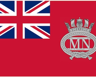 Merchant Navy Red Ensign with Badge 5&#39;x3&#39; Flag