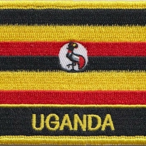 Uganda Flag Rectangular Embroidered Patch