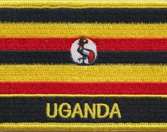 Toppa Termoadesiva Bandiera Uganda U24 - Dimensioni 9x6 Cm, Ricamo Luminoso, Applicabile A Caldo O Da Cucire Su Abbigliamento E Accessori