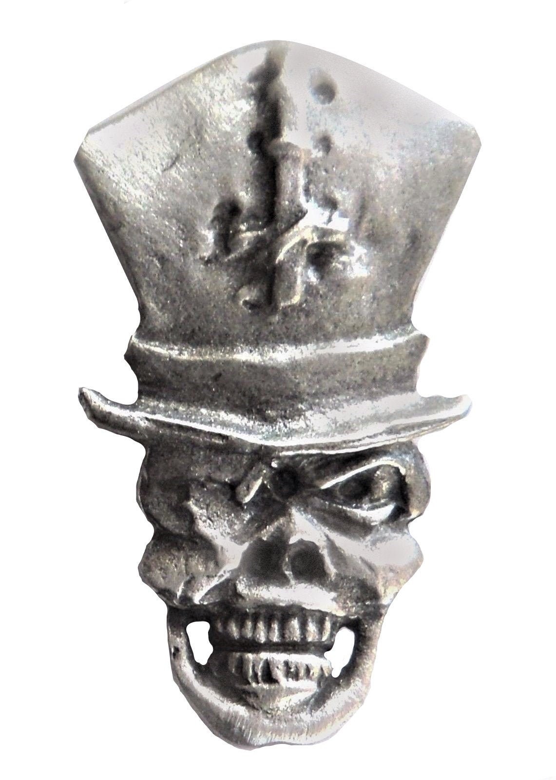 The Pirate Captain Skull Pewter Pin Badge - Hand Made in The United Kingdom