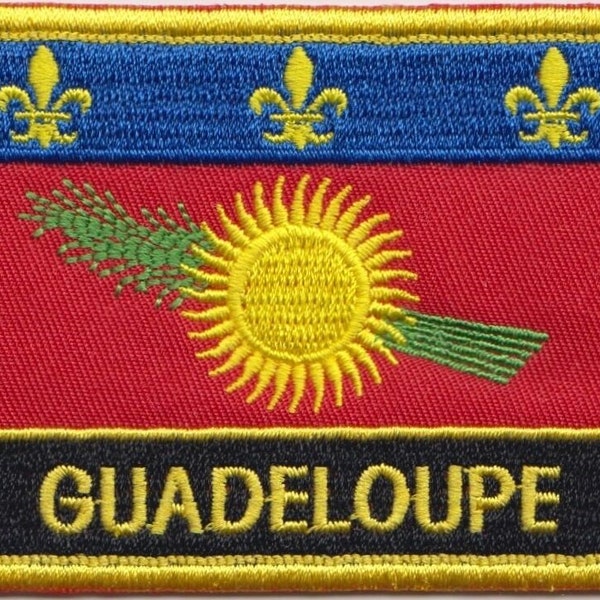 Guadeloupe Flag Rectangular Embroidered Patch