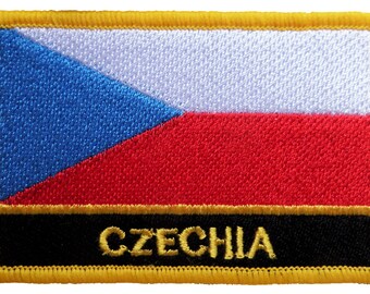 Czechia Flag Rectangular Embroidered Patch