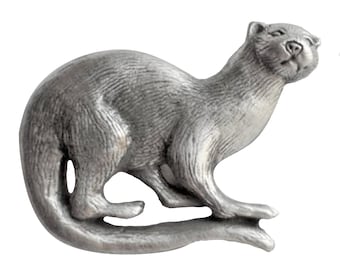 Otter Pewter Brooch - Hand Made in the United Kingdom
