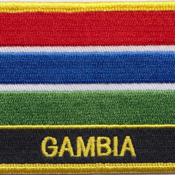 Die Gambia Flagge Rechteckig bestickter Aufnäher