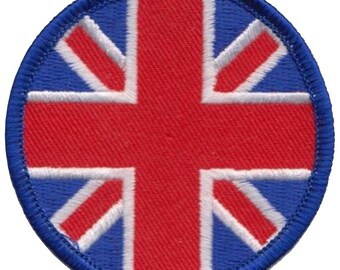 United Kingdom UK Union Jack Flag Round Embroidered Patch