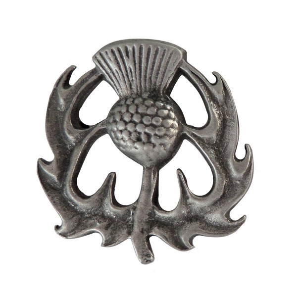 Scottish Thistle Pewter Pin Badge - Hand Made in The United Kingdom