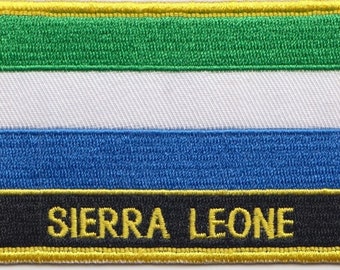 Sierra Leone Flag Rectangular Embroidered Patch