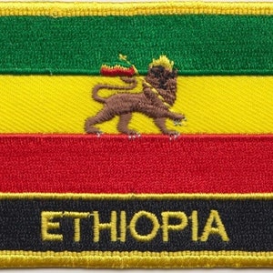 Ethiopia Lion 1941 - 1974 Flag Rectangular Embroidered Patch