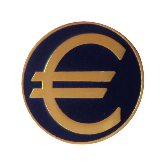 Euro Sign Symbol Gold Plated Pin Badge 