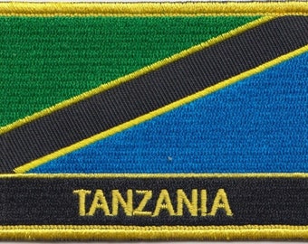 Tanzania Flag Rectangular Embroidered Patch