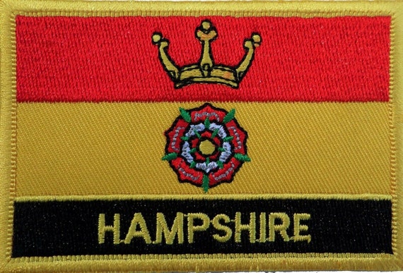 Hampshire County Flag Iron/Sew On Patch Embroidered Applique For