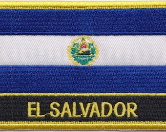 El Salvador Flag Rectangular Embroidered Patch