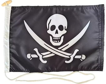Bandiera Pirata Deadman Chest 2'x3' – Teschio E Tricorno, Poliestere 100D Per Barca O Auto - Foto 3