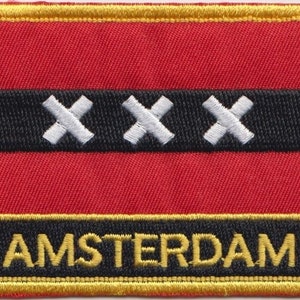 Amsterdam Flag Rectangular Embroidered Patch
