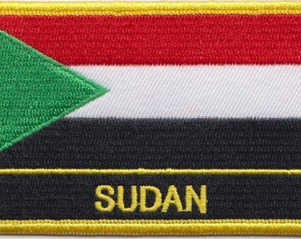 Sudan Flag Rectangular Embroidered Patch
