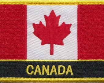 Canada Flag Rectangular Embroidered Patch