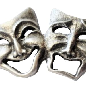 Sock and Buskin Comedy and Tragedy Pewter Pin Badge - Hand Made in The United Kingdom