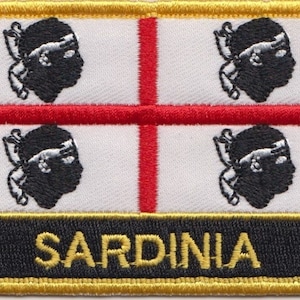Sardinia Flag Rectangular Embroidered Patch