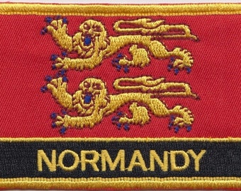 Normandy Flag Rectangular Embroidered Patch