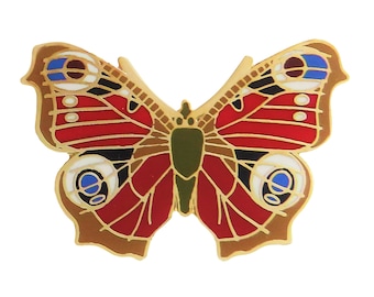 Peacock Butterfly Pin Badge