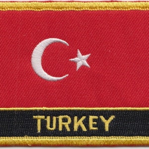 Turkey Flag Rectangular Embroidered Patch
