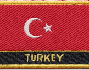 Turkey Flag Rectangular Embroidered Patch