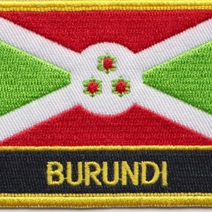 Burundi Flag Rectangular Embroidered Patch