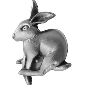 Hare Running Pewter Pin Badge - Hand Made in The United Kingdom