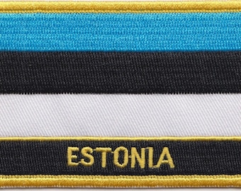 Estonia Flag Rectangular Embroidered Patch