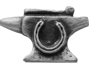 Blacksmith Farrier's Anvil Small Pewter Pin Badge - Hand Made in The United Kingdom