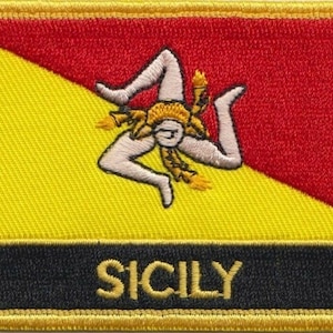Sicily Flag Rectangular Embroidered Patch