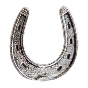Lucky Horseshoe Pewter Pin Badge - Hand Made in Cornwall