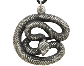 Rattlesnake Pewter Pendant Necklace - Hand Made in The United Kingdom