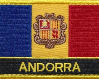 Andorra State Flag Rectangular Embroidered Patch