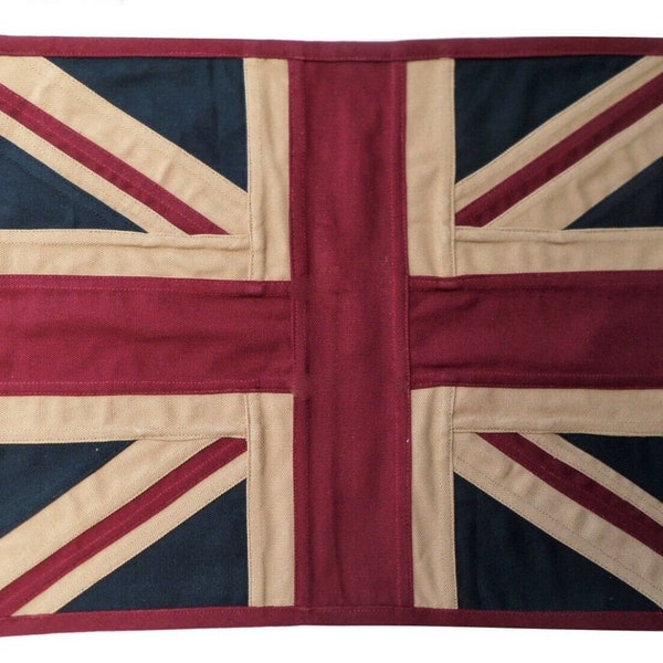 Royaume-Uni Royaume-Uni Royaume-Uni Union Jack Drapeau vieilli et vintage entièrement cousu 49 cm x 33 cm - Expédié en 1ère classe