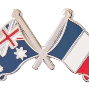 Australia and France Flag Friendship Pin Badge