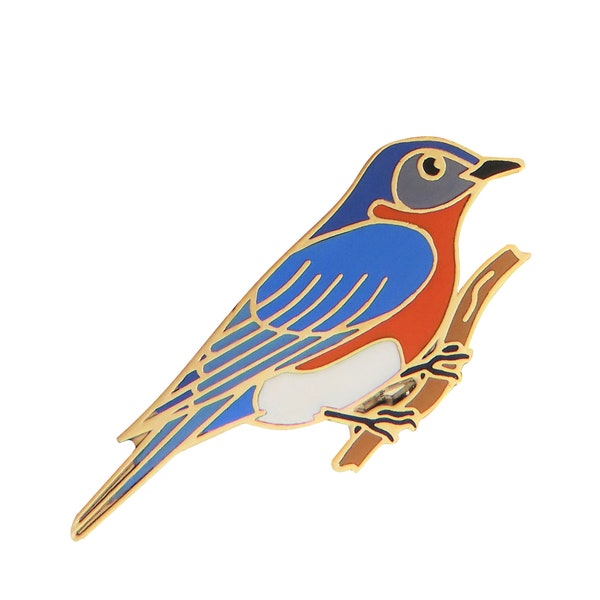 Bluebird Bird Pin Badge