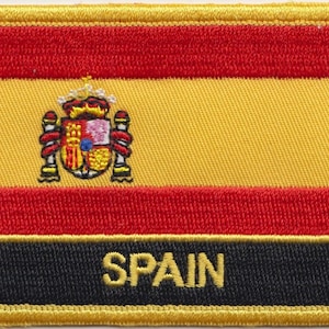 Spain State Flag Rectangular Embroidered Patch