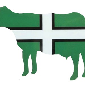 Devon County Flag Car Sticker Cow (External) - Made in Devon, Sold from Devon