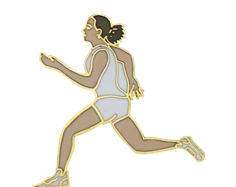Runner Woman Athletics Pin Badge