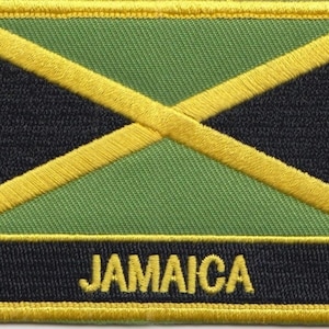 Jamaica Flag Rectangular Embroidered Patch