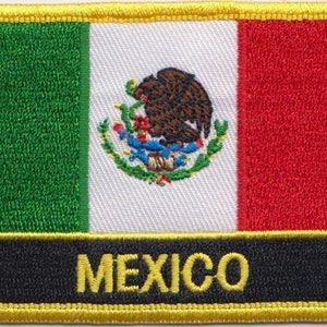 Mexico Flag Rectangular Embroidered Patch