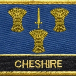 Cheshire Flag Rectangular Embroidered Patch