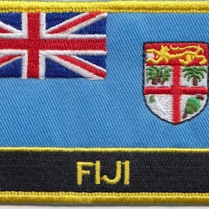 Fiji Flag Rectangular Embroidered Patch