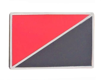 Anarchy Anarcho-Communism Anarcho-Syndicalism Flag Pin Badge