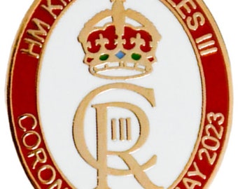 King Charles III Coronation 2023 Royal Cypher Pin Badge