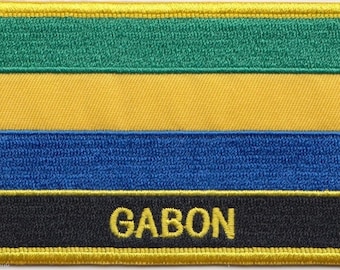 Gabon Flag Rectangular Embroidered Patch