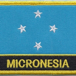 Micronesia Flag Rectangular Embroidered Patch